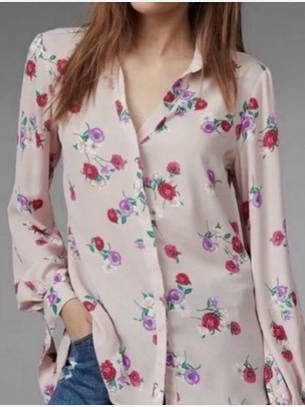 NWT Express Pink Floral Blouse